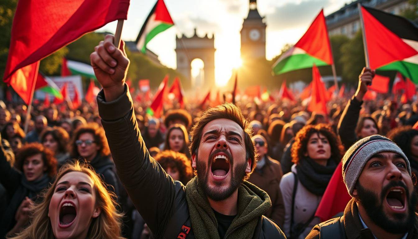 découvrez comment des manifestations en rouge se propagent à travers l'europe en réponse à l'agression israélienne. examinez les témoignages, les revendications et l'impact de ces mouvements de protestation sur la conscience collective.